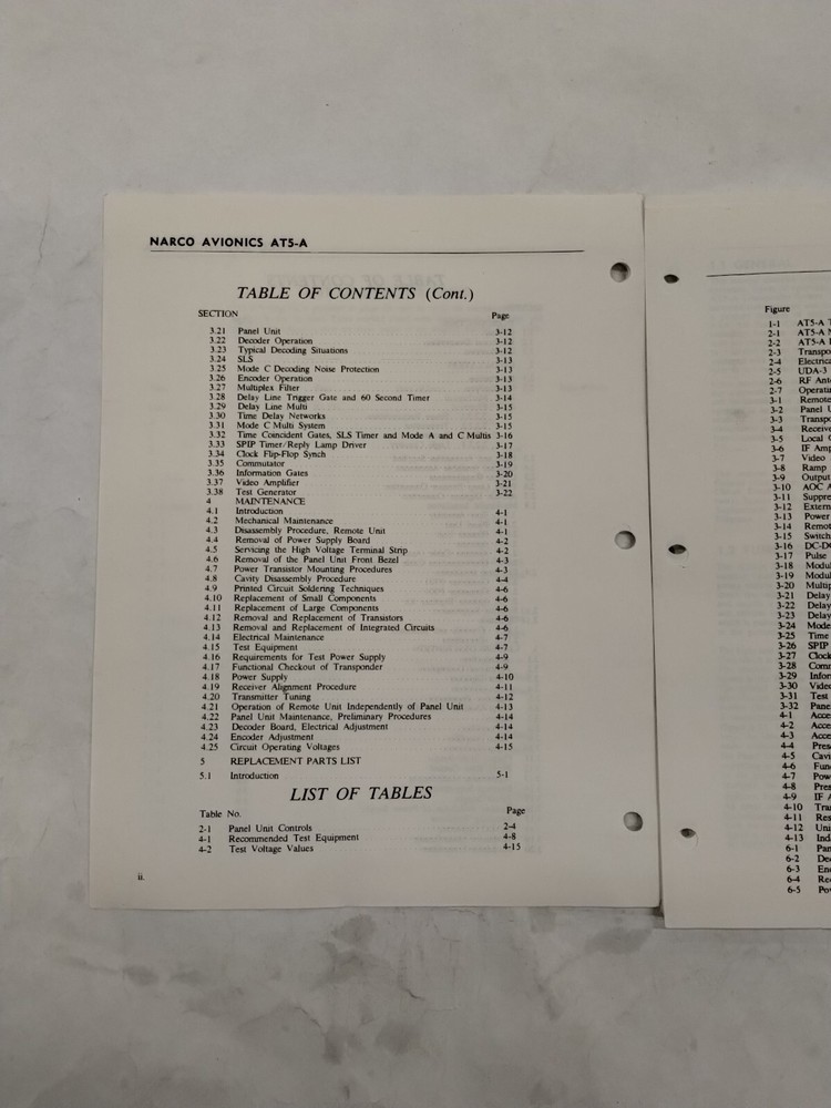 Narco AT5-A Transponder System 14/28 Volt Maintenance Manual-Copy
