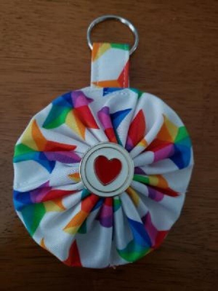 Keychain, handmade, Rainbow Stars