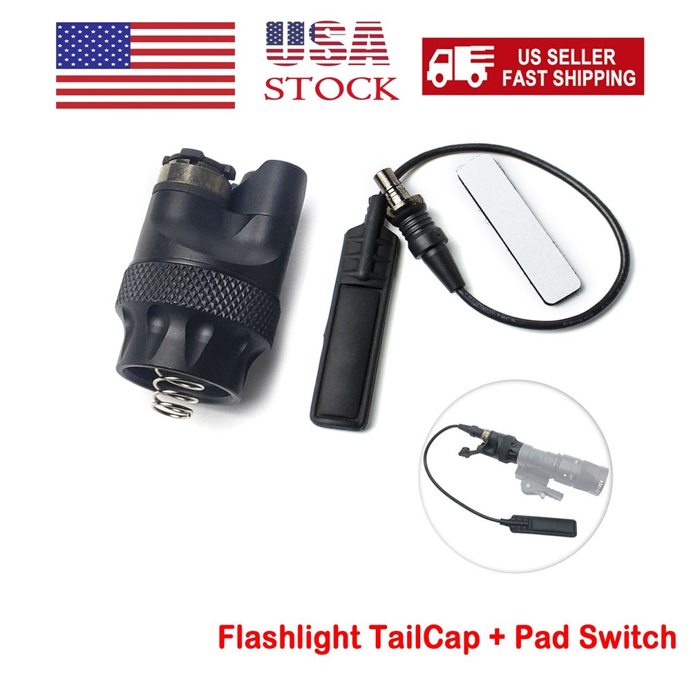 Weapon Dual Function Flashlight Switch Tail Cap+Pad Switch For M300 M600 Series
