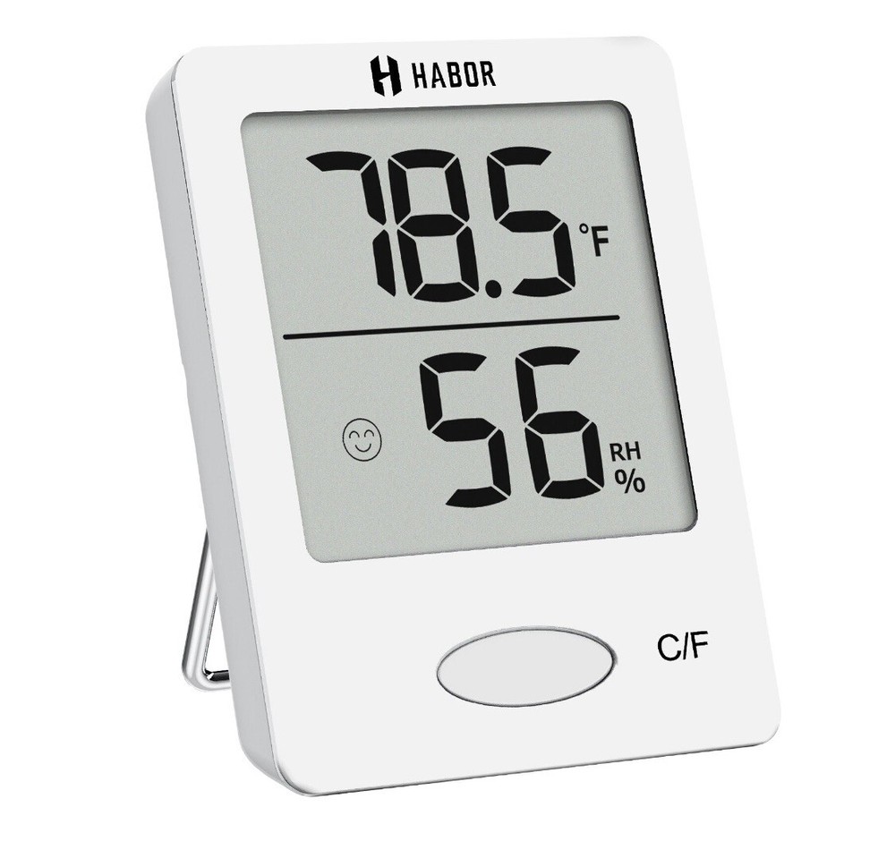 HABOR Indoor Mini Digital Thermometer Hygrometer with Humidity Sensor White