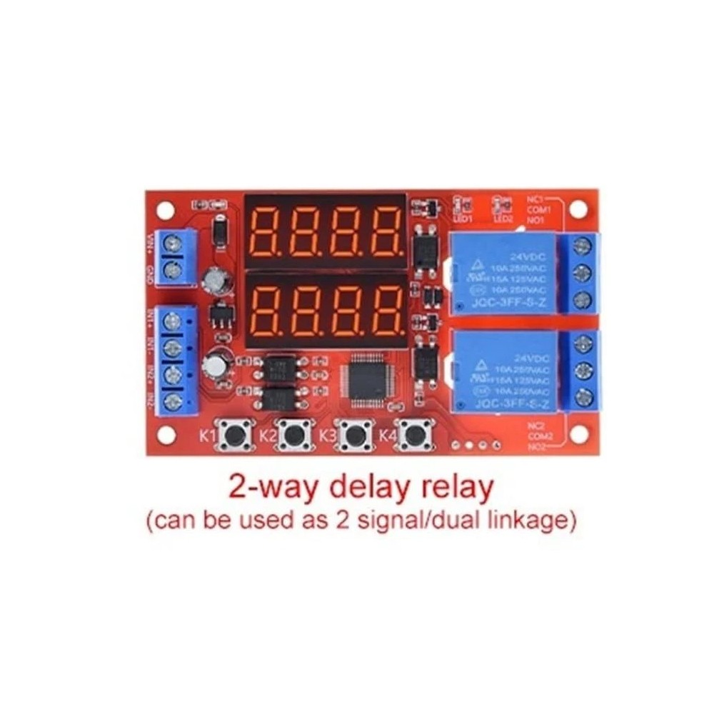 12V 10A Adjustable Time Delay Relay Module 32 Modes Dual Way LED Timer Switch