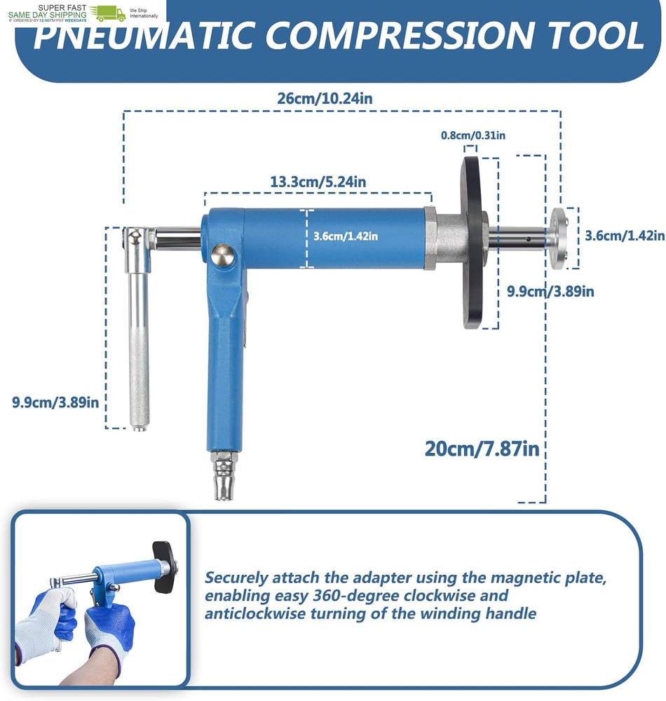 Pneumatic Brake Caliper Compression Tool, 24PCS Air Disc Brake Piston Compressio