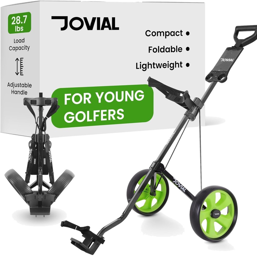 Junior 3-Wheel Golf Push Pull Cart – Lightweight Foldable Aluminum