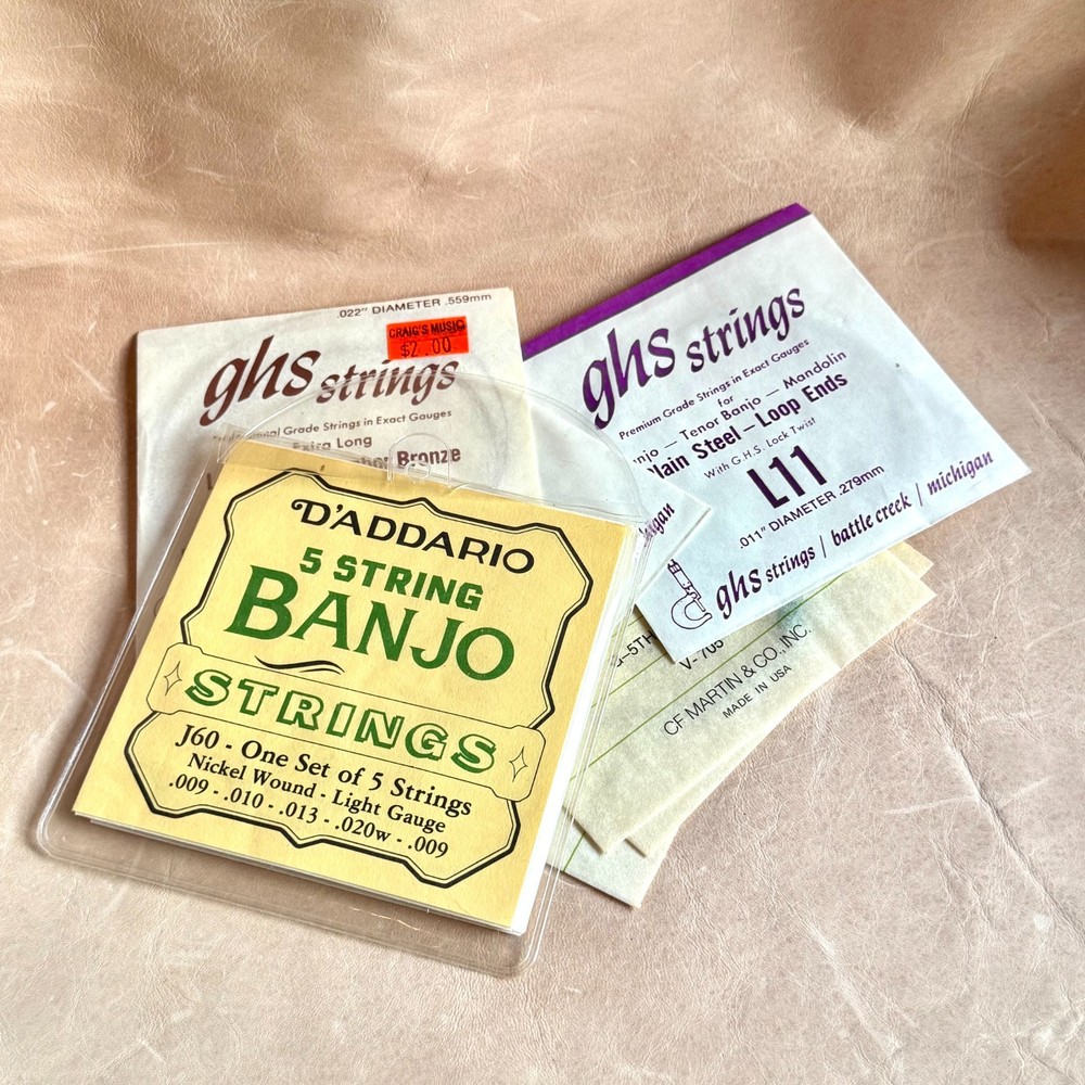Banjo String Replacements - D'Addario, GHS Strings & Vega - 11 Packets