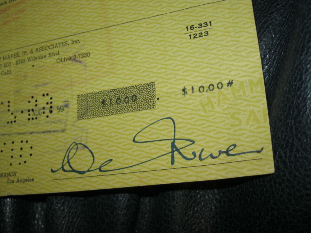 David Niven Signed Autographed Cancelled Check 2
