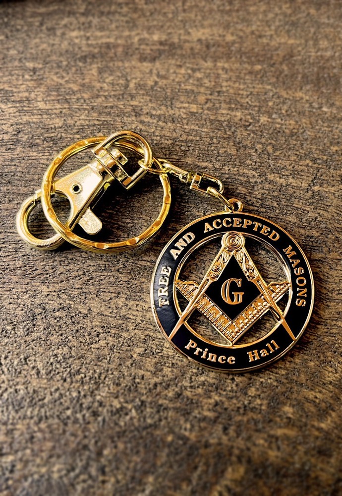 F&AM Prince Hall Round Masonic Key Chain