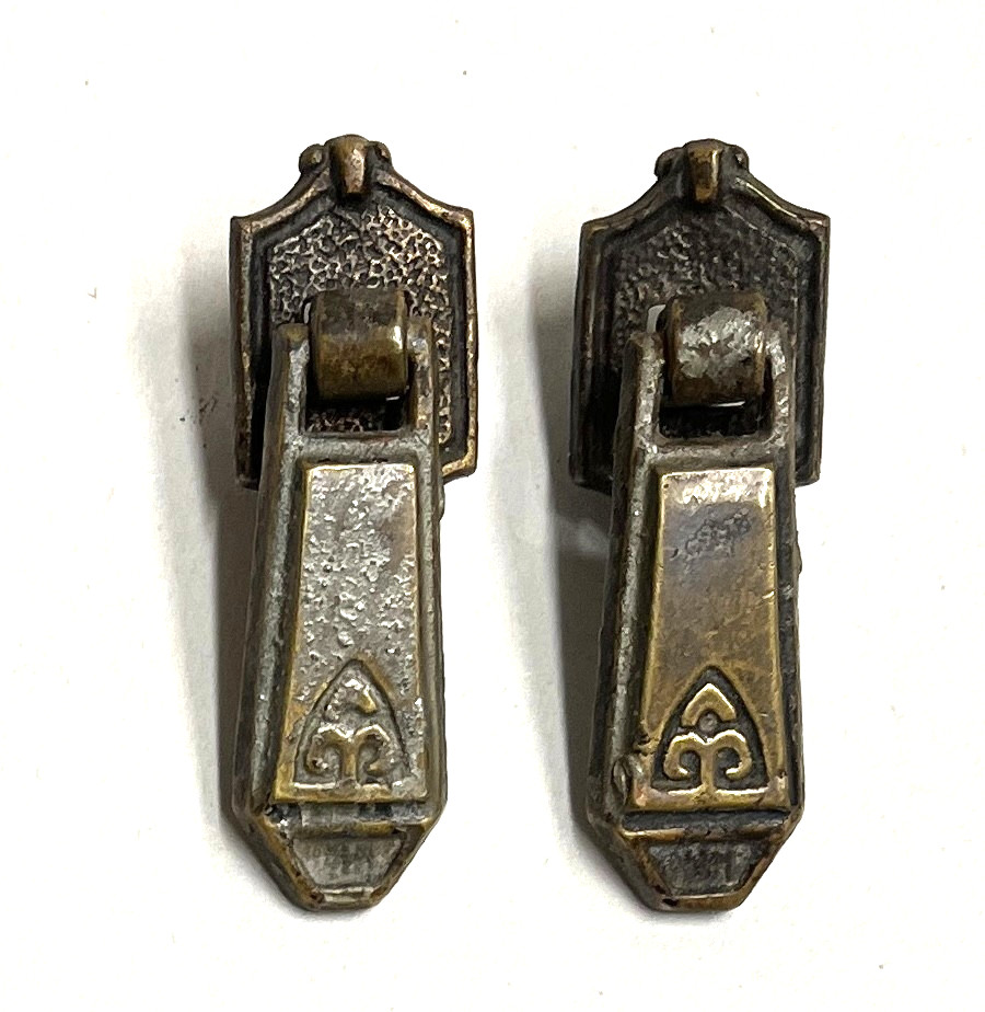 Vintage Ornate Art Deco Drop Style Drawer Pulls, Matching Pair