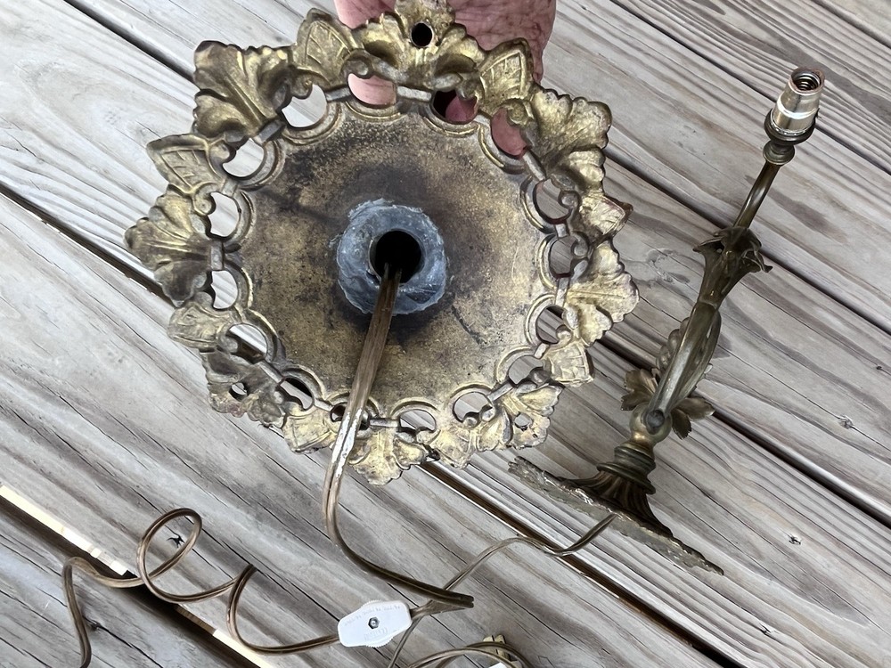 Victorian Era Brass Lamp Wall Mount