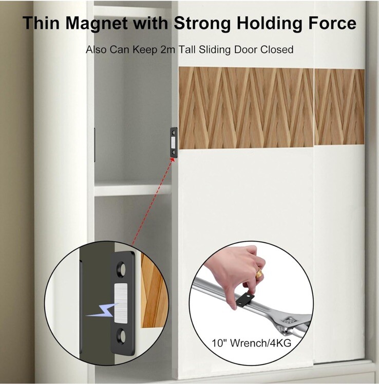 2-Pack Ultra Thin Magnetic Cabinet Catch for Kitchen Closet Doors & Drawers