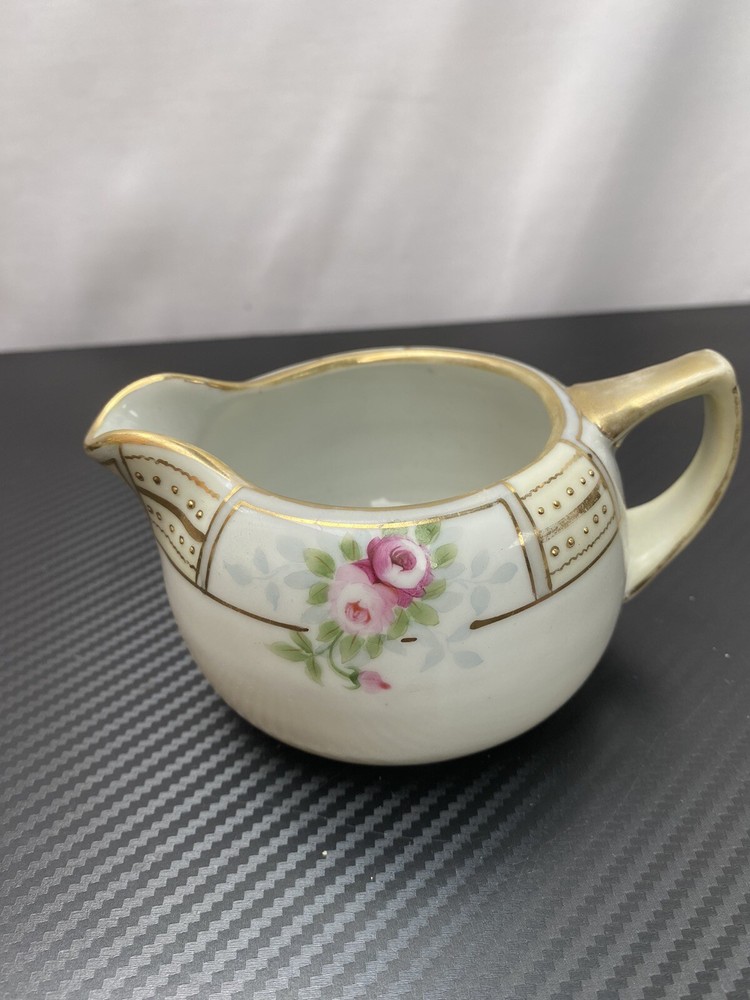Hand Painted Nippon Morimura Creamer Beading w/ Fine Gilt Work
