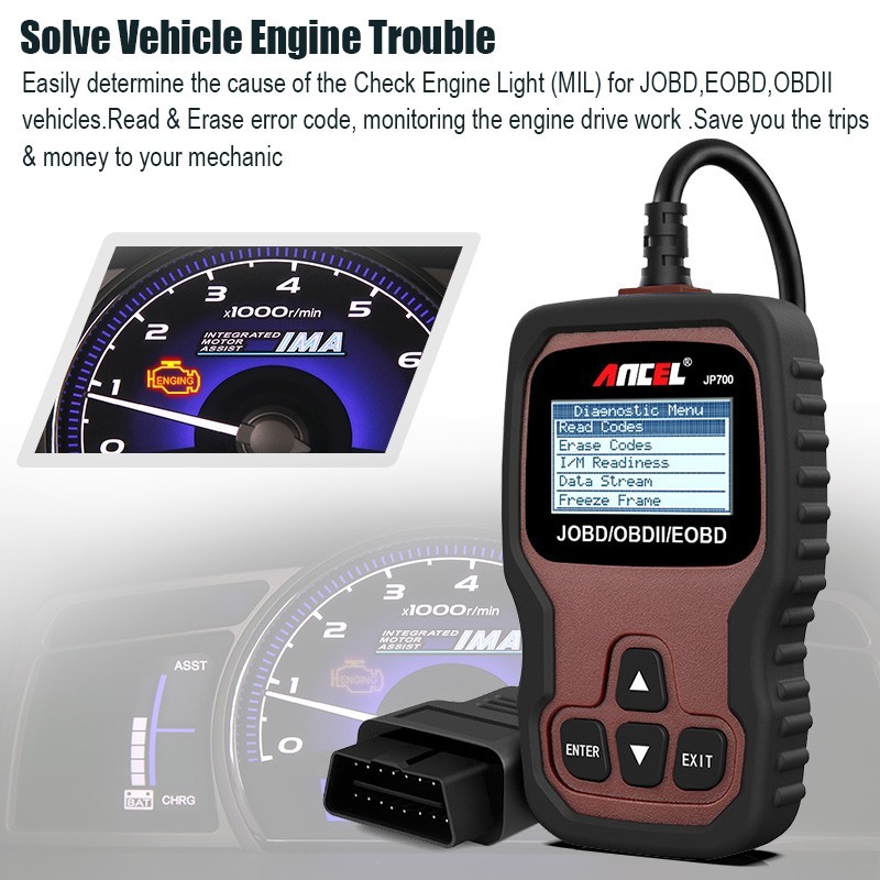 ANCEL JP700 JOBD OBD2 Japanese Car Scanner JDM Automotive Engine Code Reader