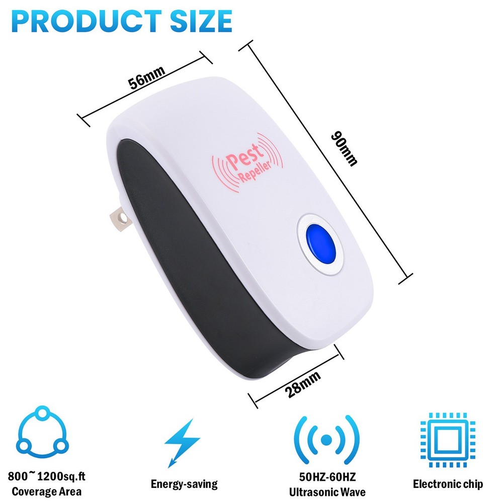 Ultrasonic Pest Repeller Plug in - Electronic Insect Mice Bug Control Defender