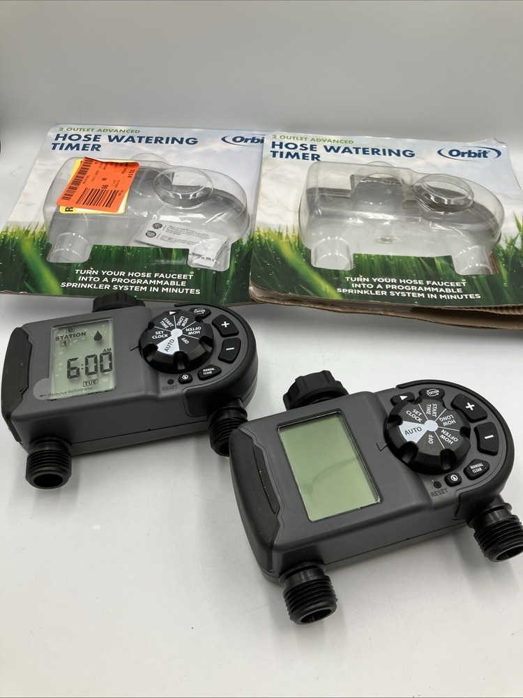 Orbit 1 Dial 2 Outlet Hose Faucet Timer Programmable 56544 open box PAIR