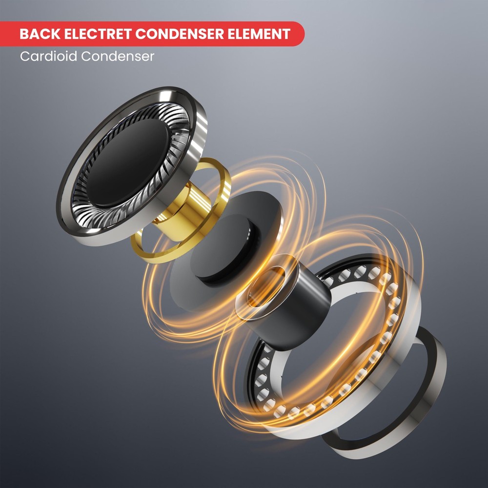 Double Over Ear Microphone Headset - Professional Hands Free Compact, Black