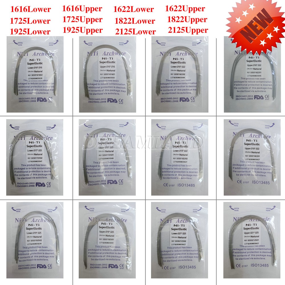 Dental Orthodontic NITI Rectangular Arch Wire Super Elastic Upper/Lower Natural