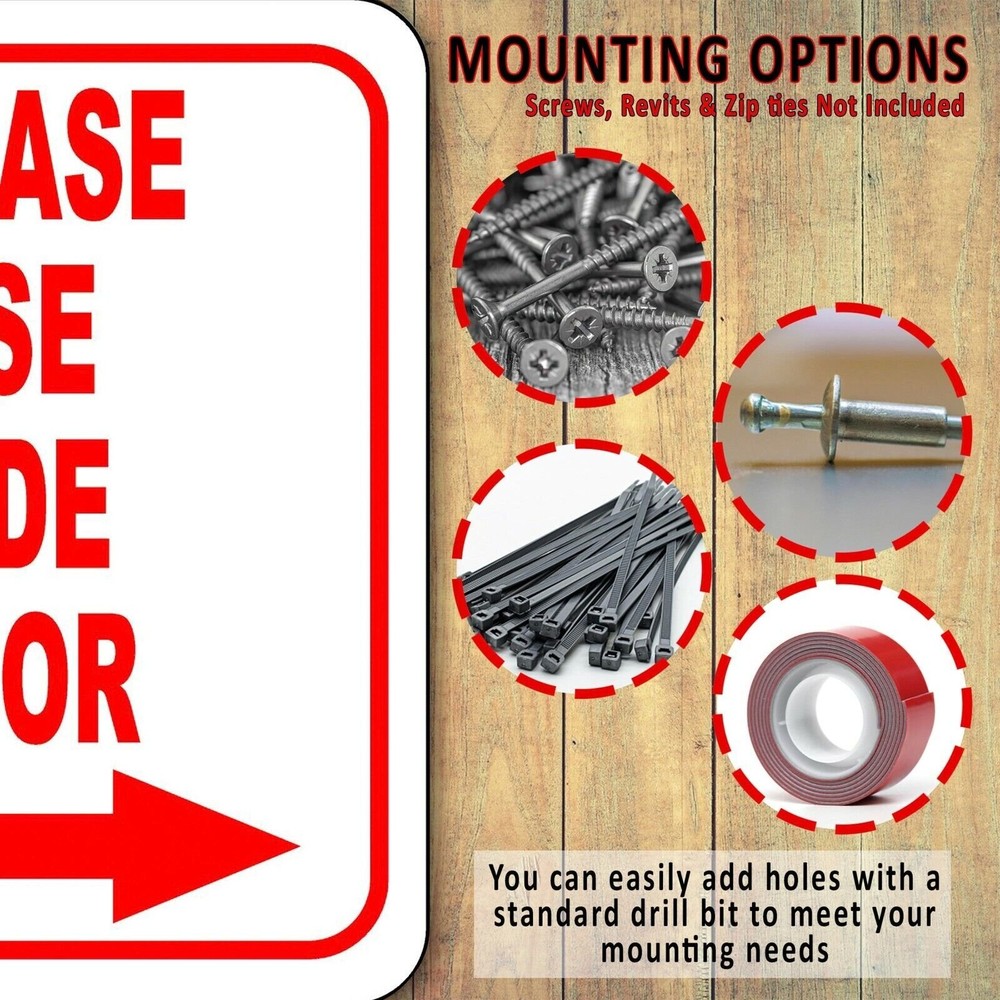 Please use side door Right Arrow Aluminum Composite Sign