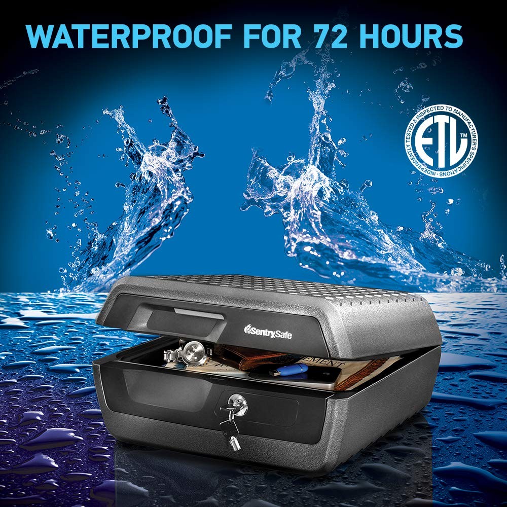 SentrySafe Fireproof and Waterproof Document Safe with Key Lock, Lock Box for...