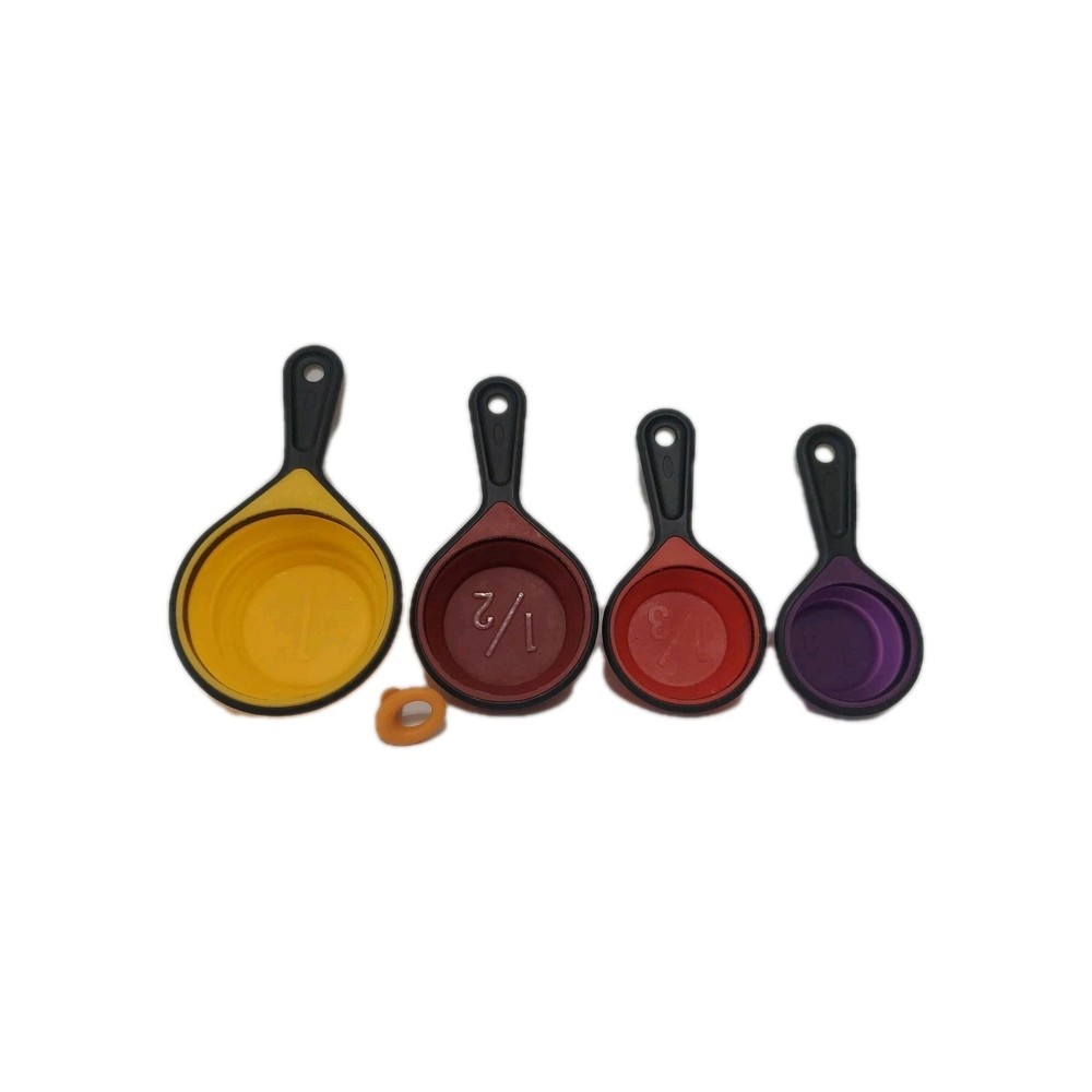 Collapsible Silicone Measuring Cup Set 4-Piece Adjustable Measuring