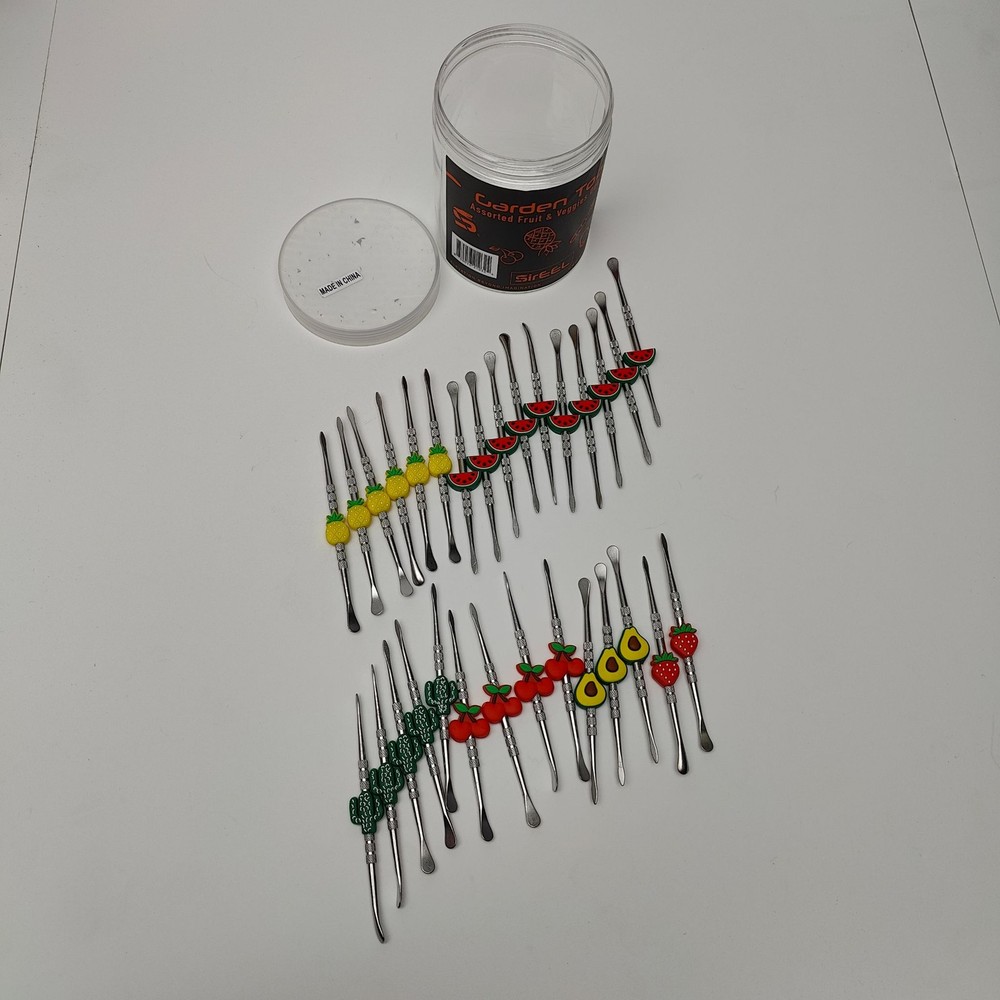 30ct -SirEEL Dab Tools Set Fruit Veggies Silicone Handle Stainless Double End