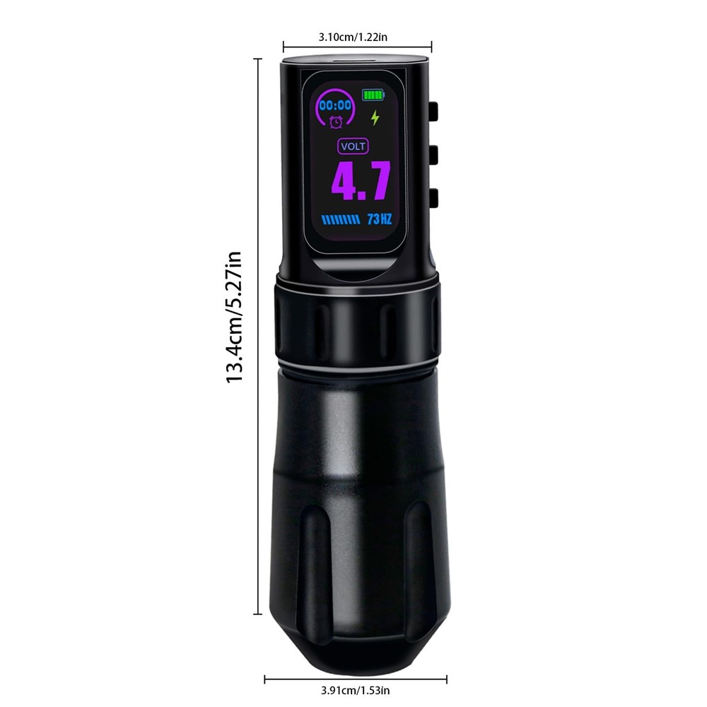 KVM large IPS Screen Tattoo Kit Wireless 1800mAh Kits - A, Black
