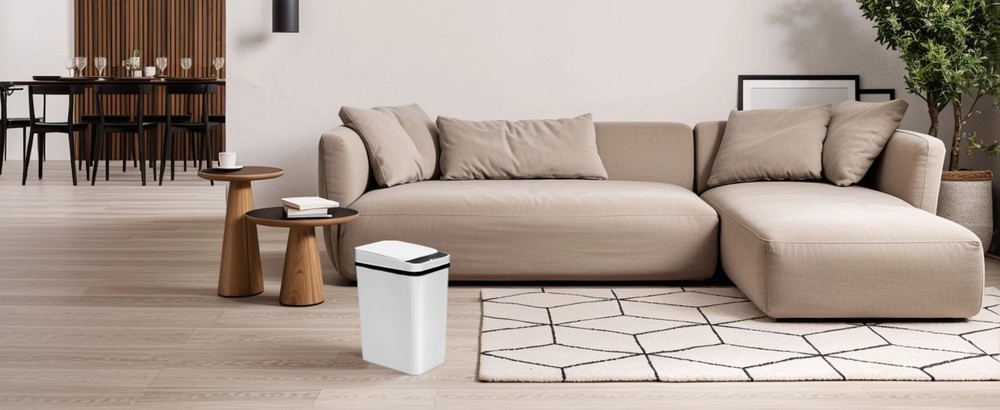 2 Pack 12L Bathroom Automatic Trash Cans Touchless Motion Sensor Slim with Lid