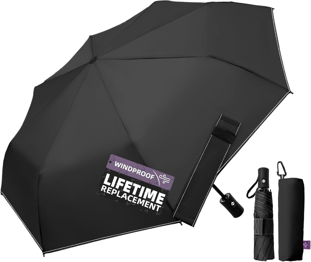 43 Inch Travel Umbrella Compact Windproof Auto Open Close Lightweight