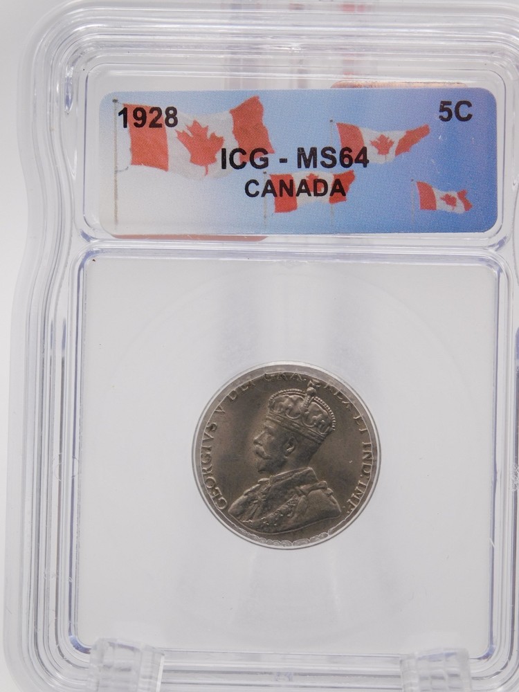1928 Canada Five Cent ICG MS64 (BT1277)