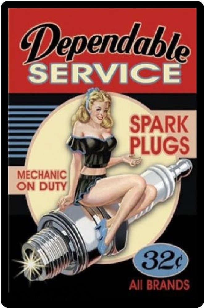 Dependable Service Spark Plugs Refrigerator Magnet