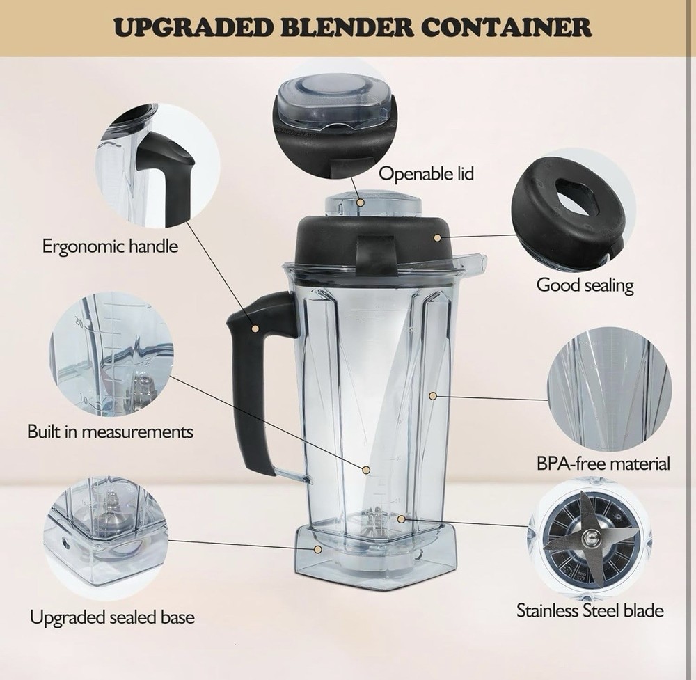 VMIX REPLACEMENT PITCHER 64Oz, Compatible with 20+ MODELS - SEE DISCRIPTION