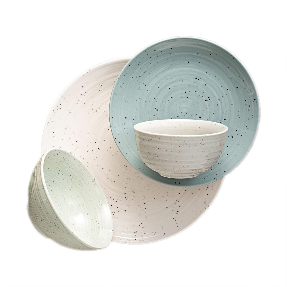 Sango Siterra Artist's Blend 16-Piece Stoneware Dinnerware Set Kitchen