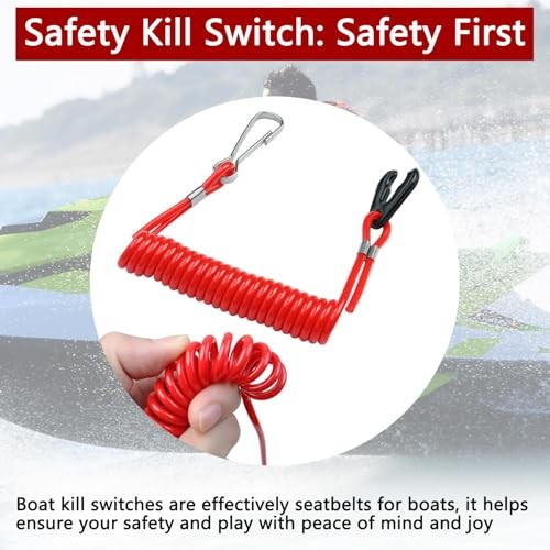 Boat Engine Safety Kill Stop Switch Connector Lanyard Tether, Replacement for 1
