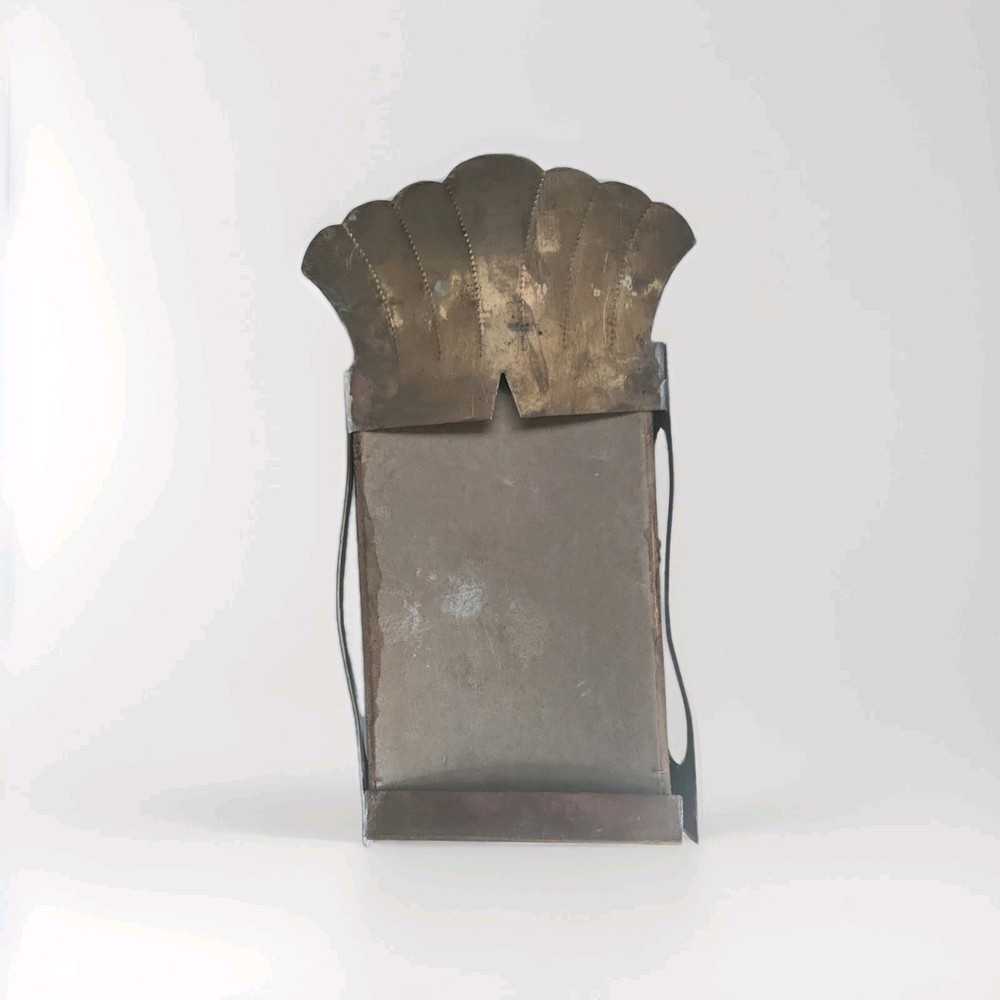 Vintage Brass Fireplace Match Holder & Striker Wall Mount