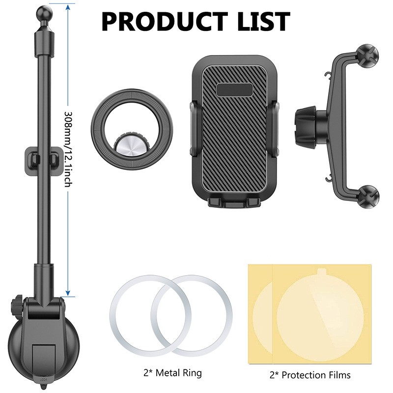 360° Car Universal Mobile Phone Holder Black Dashboard Suction Mount Windscreen
