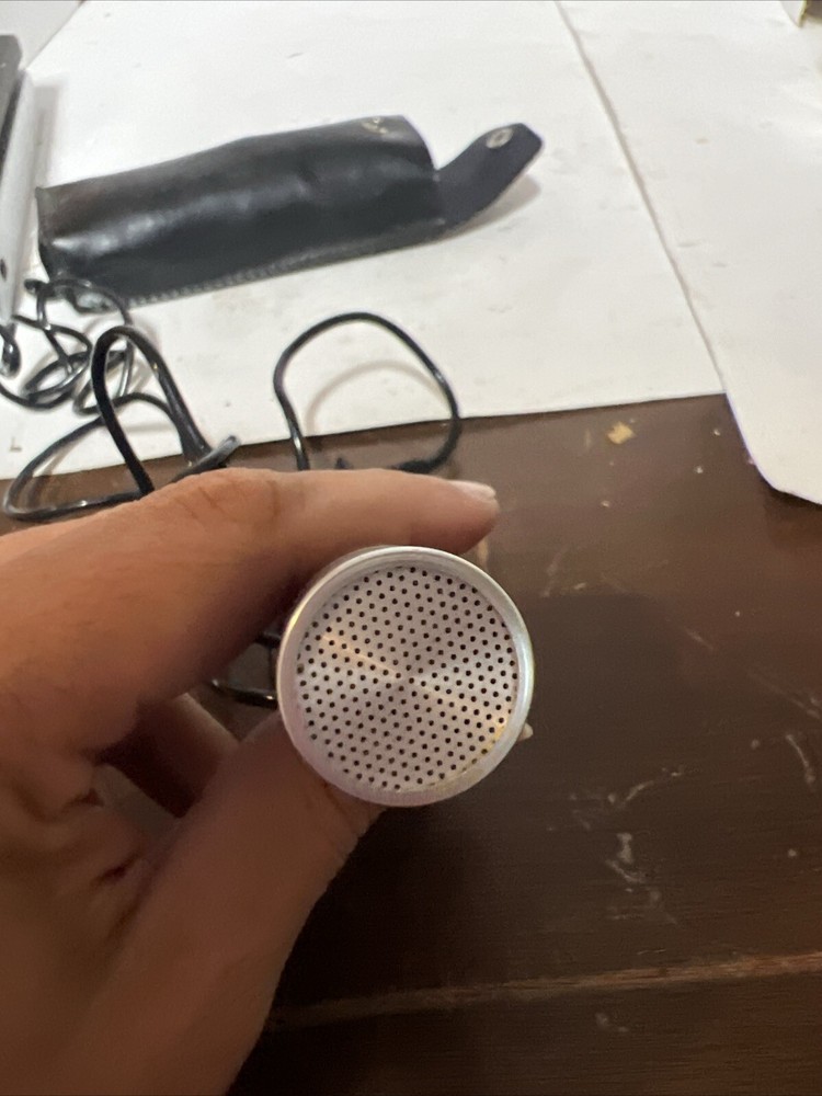 Vintage Crown Microphone With Mic Stand, Ear Piece, & Case Tested/Working