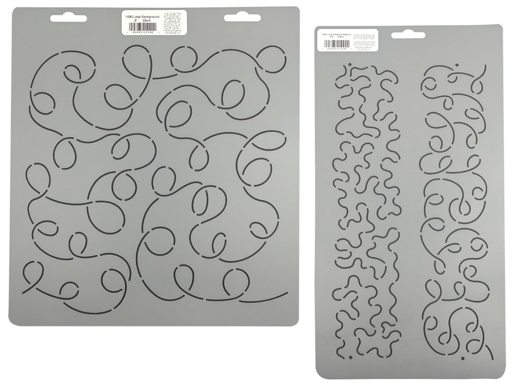 2 Quilting Stencils Stipple Quilt Pattern Border and Loop Stippling Background