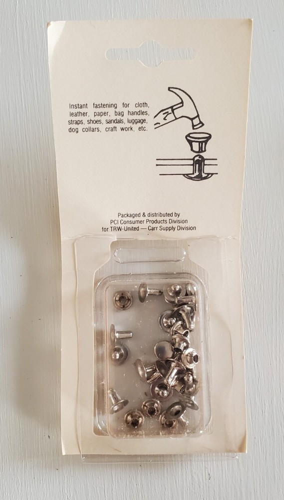 9 Boxes Small Nickle Plated Rivets A302 Vintage