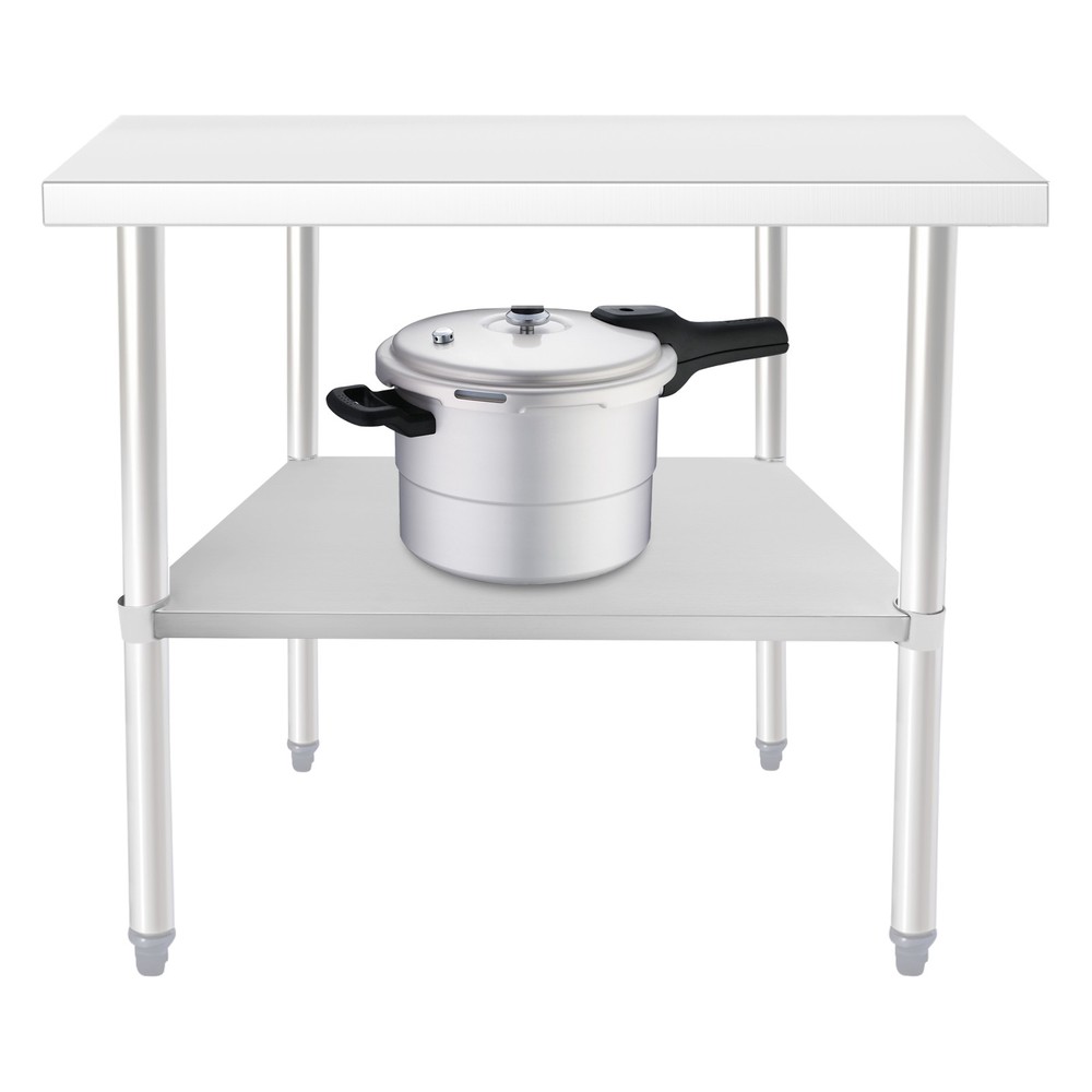 Under Shelf for Work Tables Stainless Steel Adjustable Lower Stand Multiuse Rack