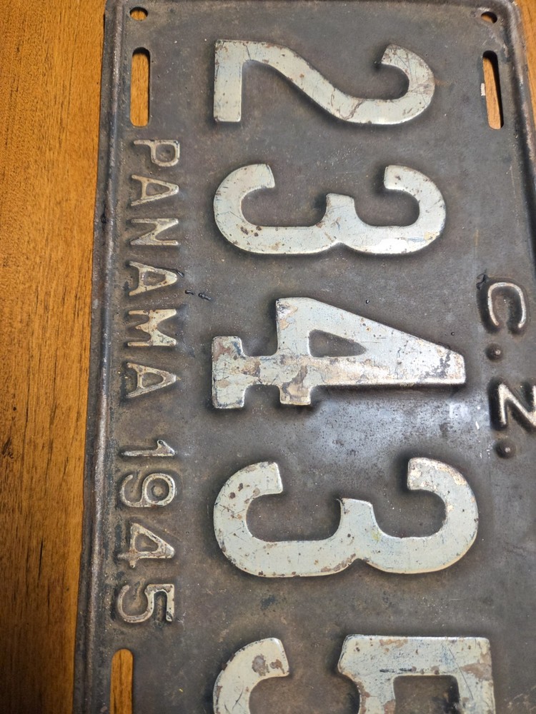 1945 Panama License Plate