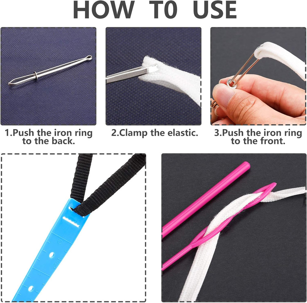 10 Pieces Bodkin Threader Drawstring Threader Set, Including 2 Flexible Plastic