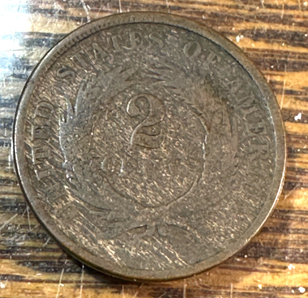 1864 Large Motto 2 Cent Piece Nice Original Good CHRC