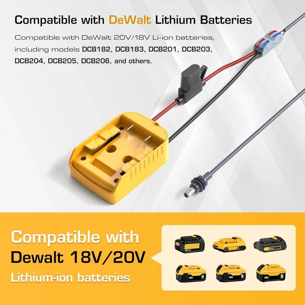 Starlink Mini Battery Adapter for Dewalt Battery with DC Power Cable