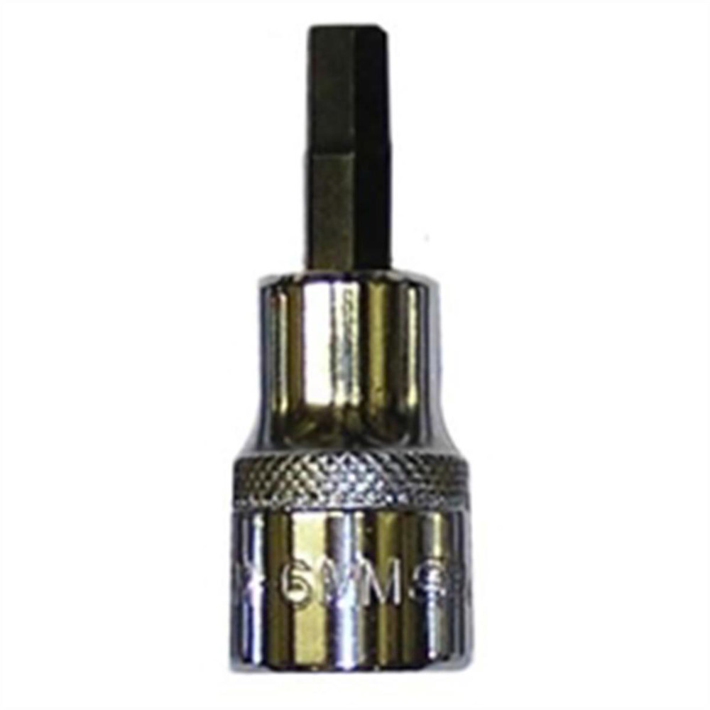 VIM Tools 6 mm Hex Bit, Chrome 3/8 Inch Square Drive Bit Holder