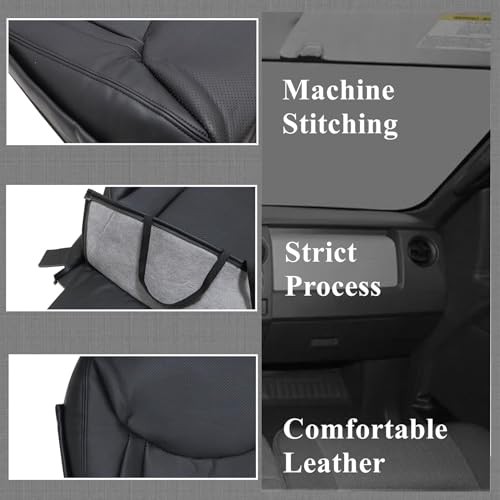Front Driver Side Bottom Perforated Leather Cover Black Compatible with Lexus