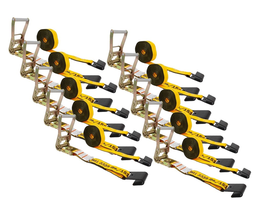 (10 Pack) Kinedyne 2" x 27' Ratchet Strap with Flat Hook