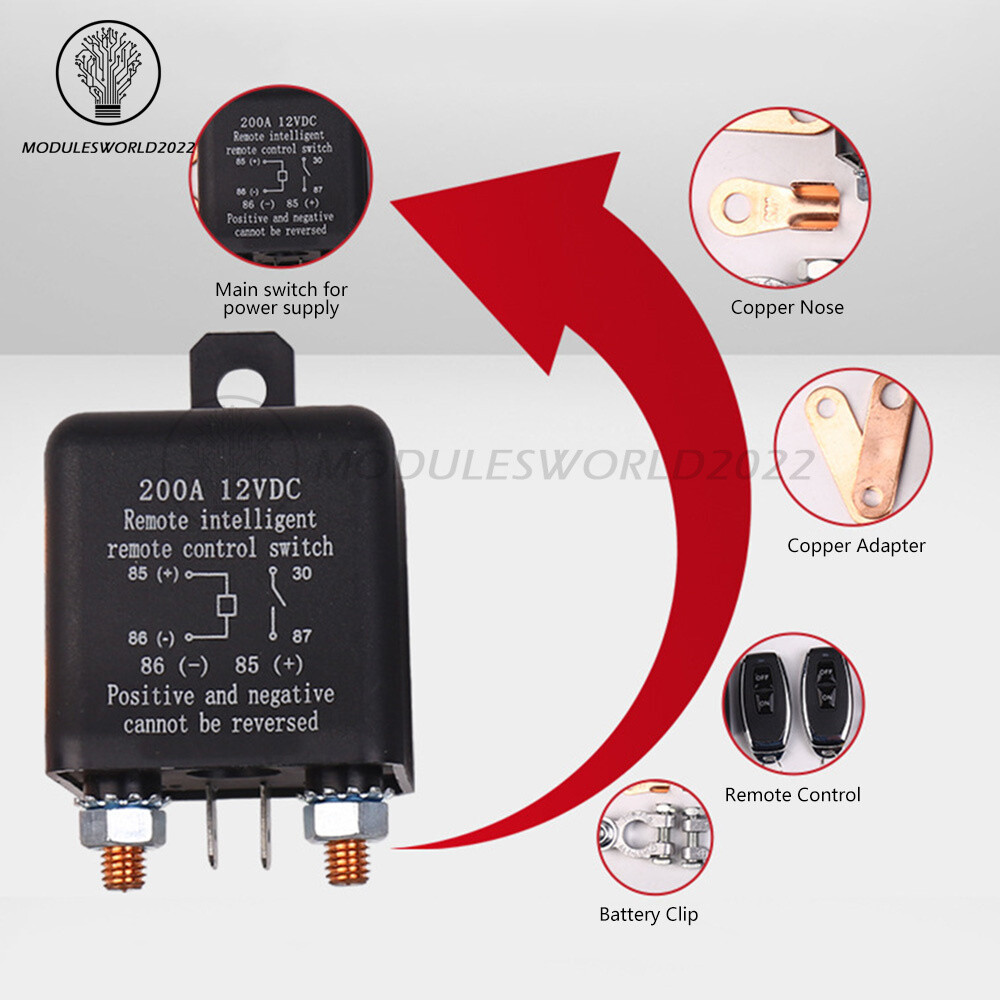 DC12V 200A Universal Car Relay Wireless Remote Control Switch Automotive Relay