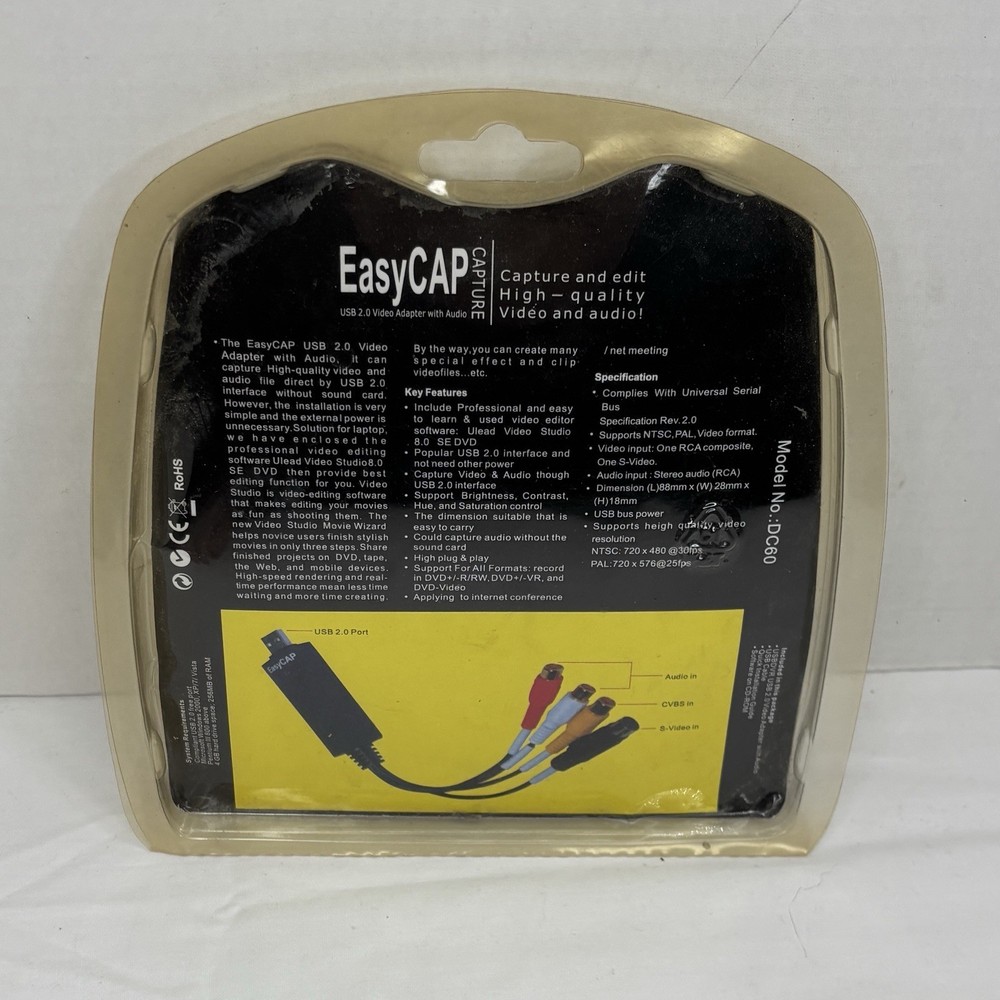 EasyCAP Capture USB 2.0 Video Adapter with Audio Model DC60