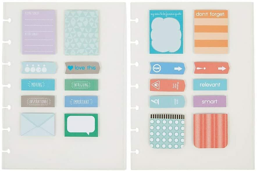 Staples Arc System Adhesive Notes Assorted Designs Sizes 5-1/2-Inch X 7-1/2-Inch