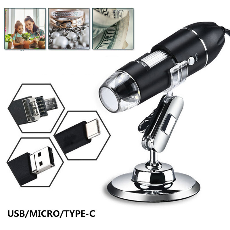 USB-C Digital Monocular Microscope Magnifier iPhone&Android Phone 1600 ZoomIn US