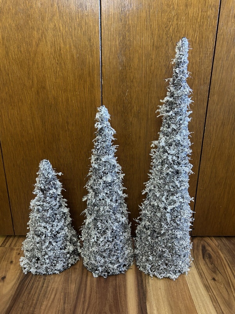 Three Ice Trees•Cone Christmas Trees Graduating Sizes•12•18 & 24 Inches