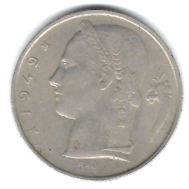 COIN 1949 BELGIUM 5 FR